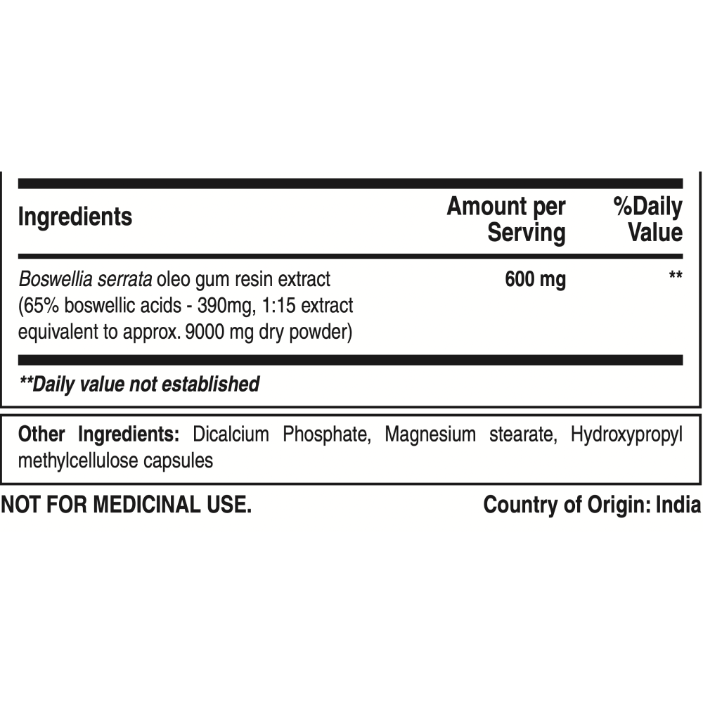 Boswellia Serrata Extract Capsules - High Potency Joint Support & Healthy Inflammation Response