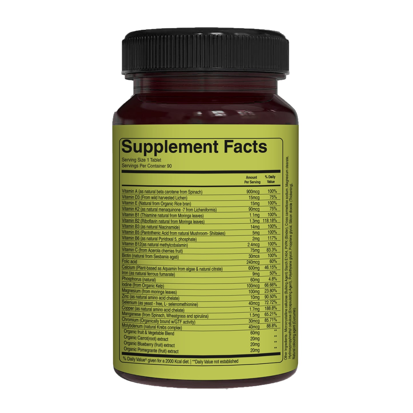 Whole Food Multivitamin for Women - Organic Ingredients for Energy, Skin & Immune Support