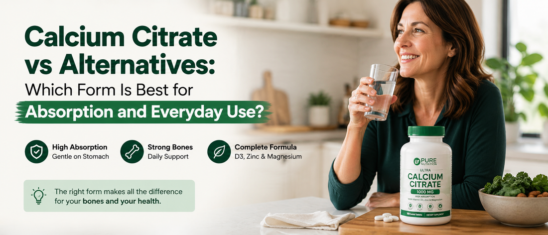 Woman comparing calcium citrate supplements for bone health in adults