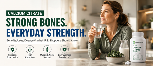 Woman over 50 reviewing a calcium citrate supplement as part of her healthy aging routine