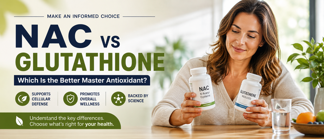 Healthy adult comparing NAC and glutathione supplements for antioxidant support