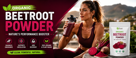 Active runner preparing an organic beetroot powder drink before endurance training.