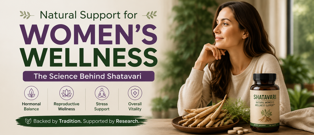 Healthy woman holding an organic Shatavari supplement as part of her daily wellness routine.