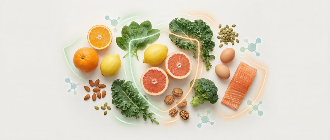 Natural food sources commonly associated with vitamins that support normal immune function