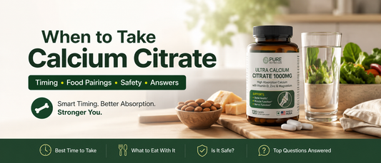 Woman planning when to take calcium citrate with breakfast and supplements