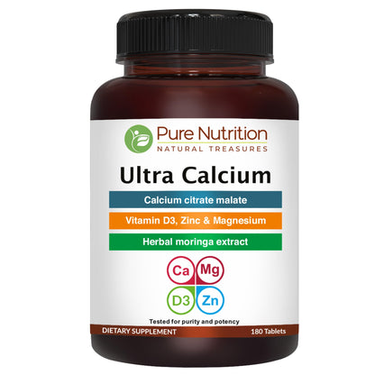 Ultra Calcium Citrate 1000mg - High Absorption Calcium Supplement with Vitamin D, Zinc & Magnesium