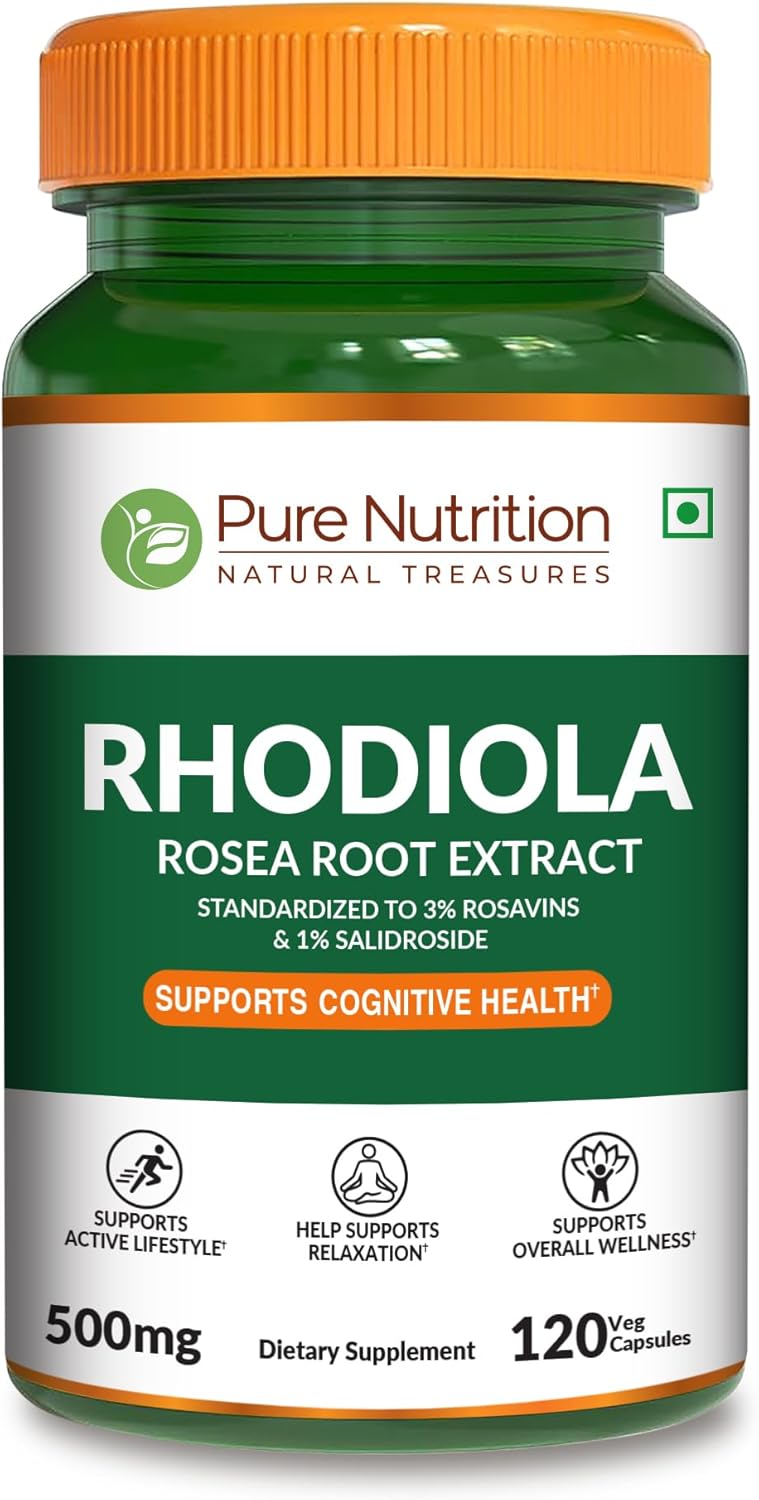 Rhodiola Rosea 500mg | 120 Veg Capsules | 3% Rosavins & 1% Salidroside | Adaptogenic Herb | Non-GMO