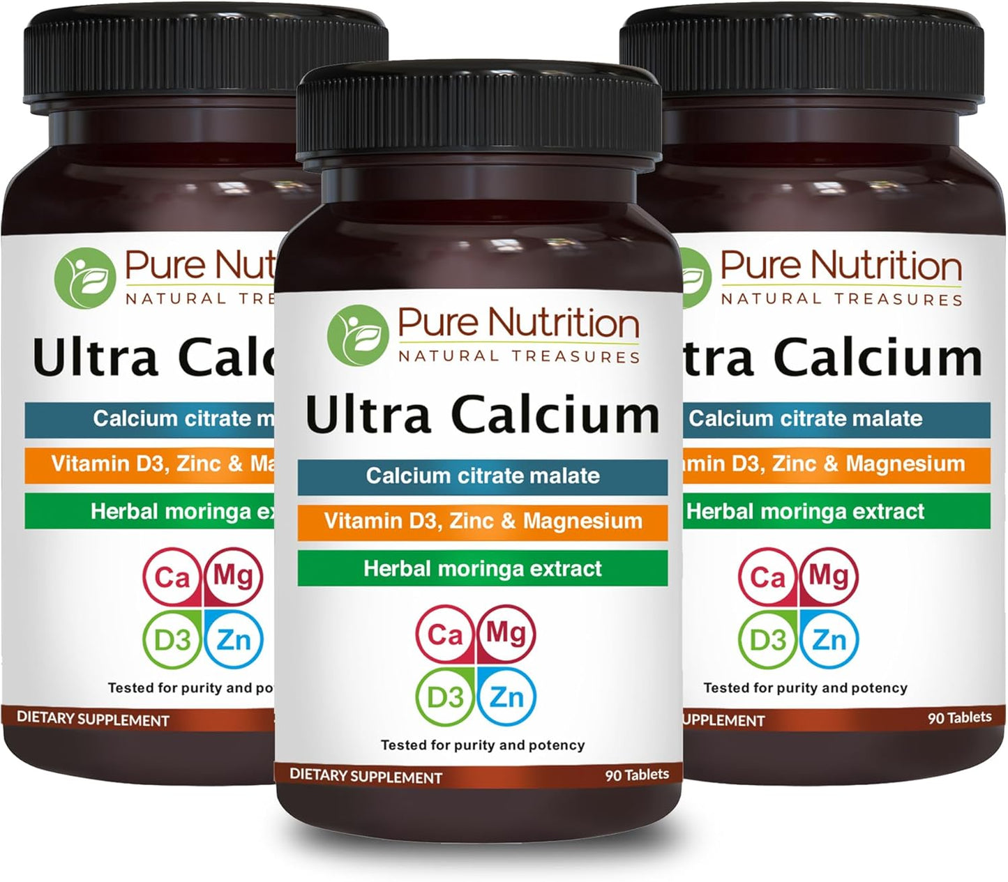 Ultra Calcium Citrate 1000mg Highly absorbable Calcium Supplement with Calcium Citrate Malate, Vitamin D, Zinc and Magnesium - 1 Tablet Daily | Non-GMO | Gluten-Free