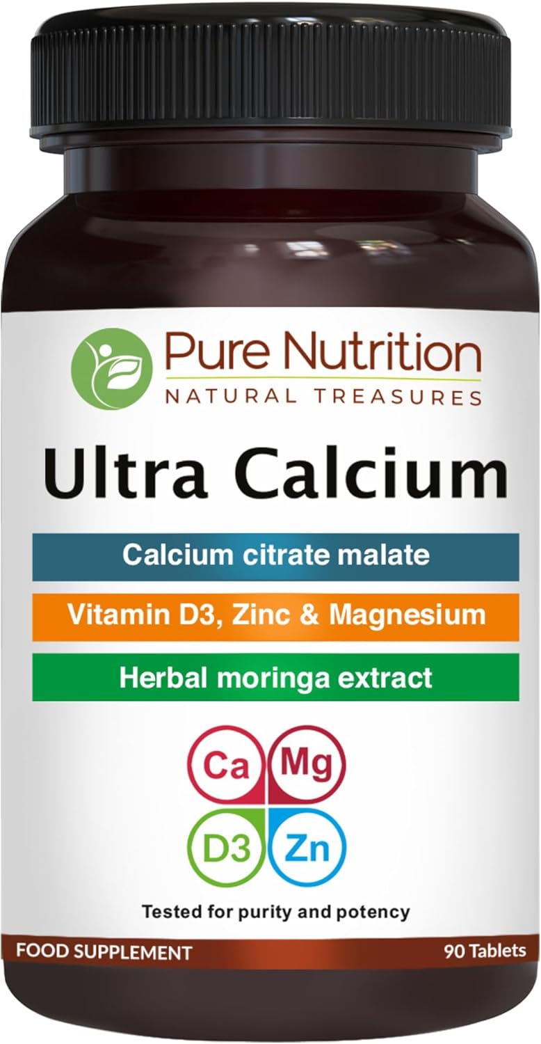 Ultra Calcium Citrate 1000mg Highly absorbable Calcium Supplement with Calcium Citrate Malate, Vitamin D, Zinc and Magnesium - 1 Tablet Daily | Non-GMO | Gluten-Free