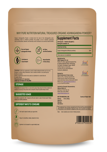 Pure Nutrition Organic Ashwagandha Powder