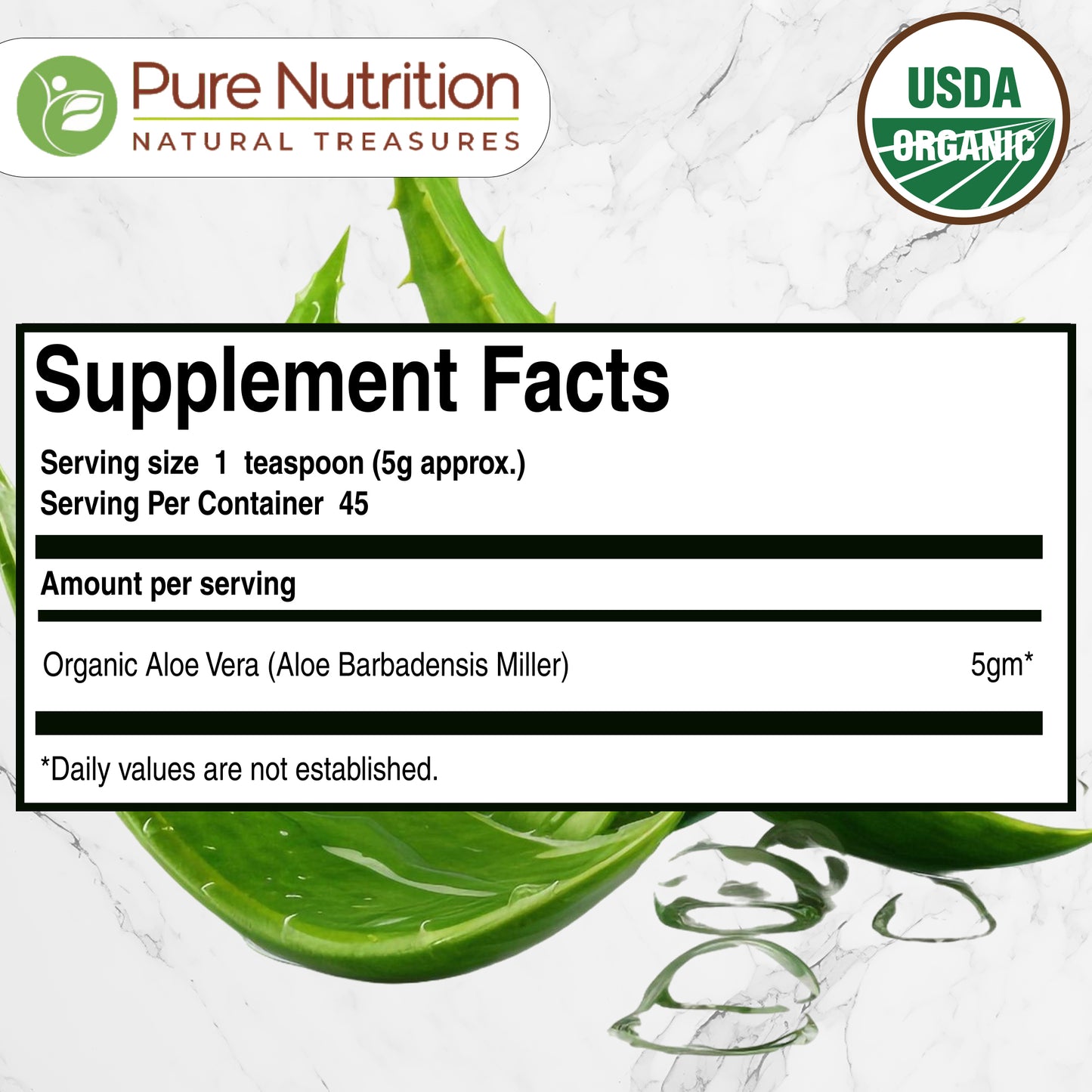 Pure Nutrition Organic Aloe Vera Powder | 227 g