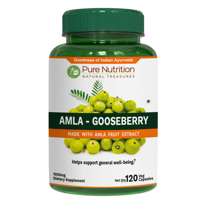 Amla Extract (Indian Gooseberry) Capsules – 1000 mg | Immune Support, Skin & Hair Health | Rich in Vitamin C & Antioxidants