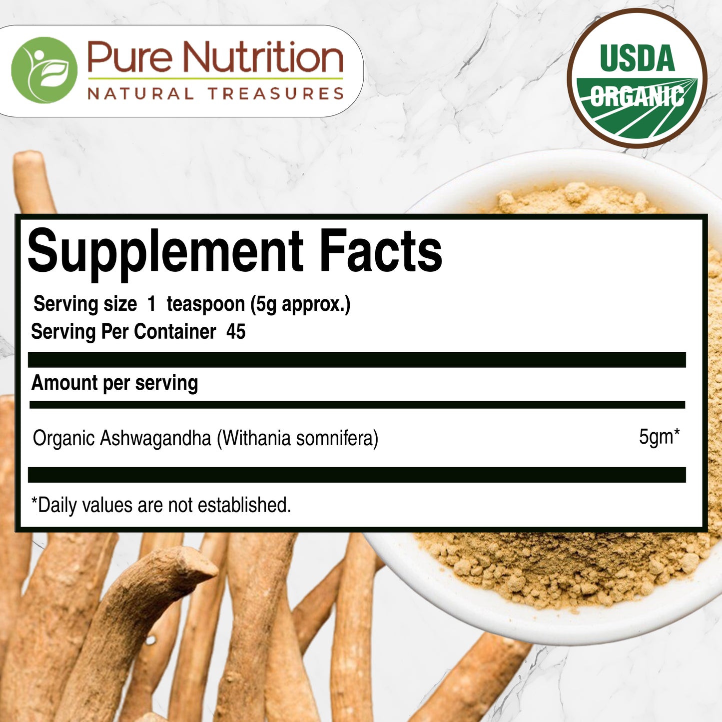Pure Nutrition Organic Ashwagandha Powder