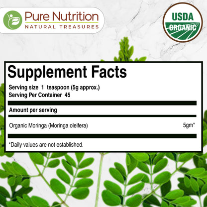 Pure Nutrition Organic Moringa Powder | 227 g