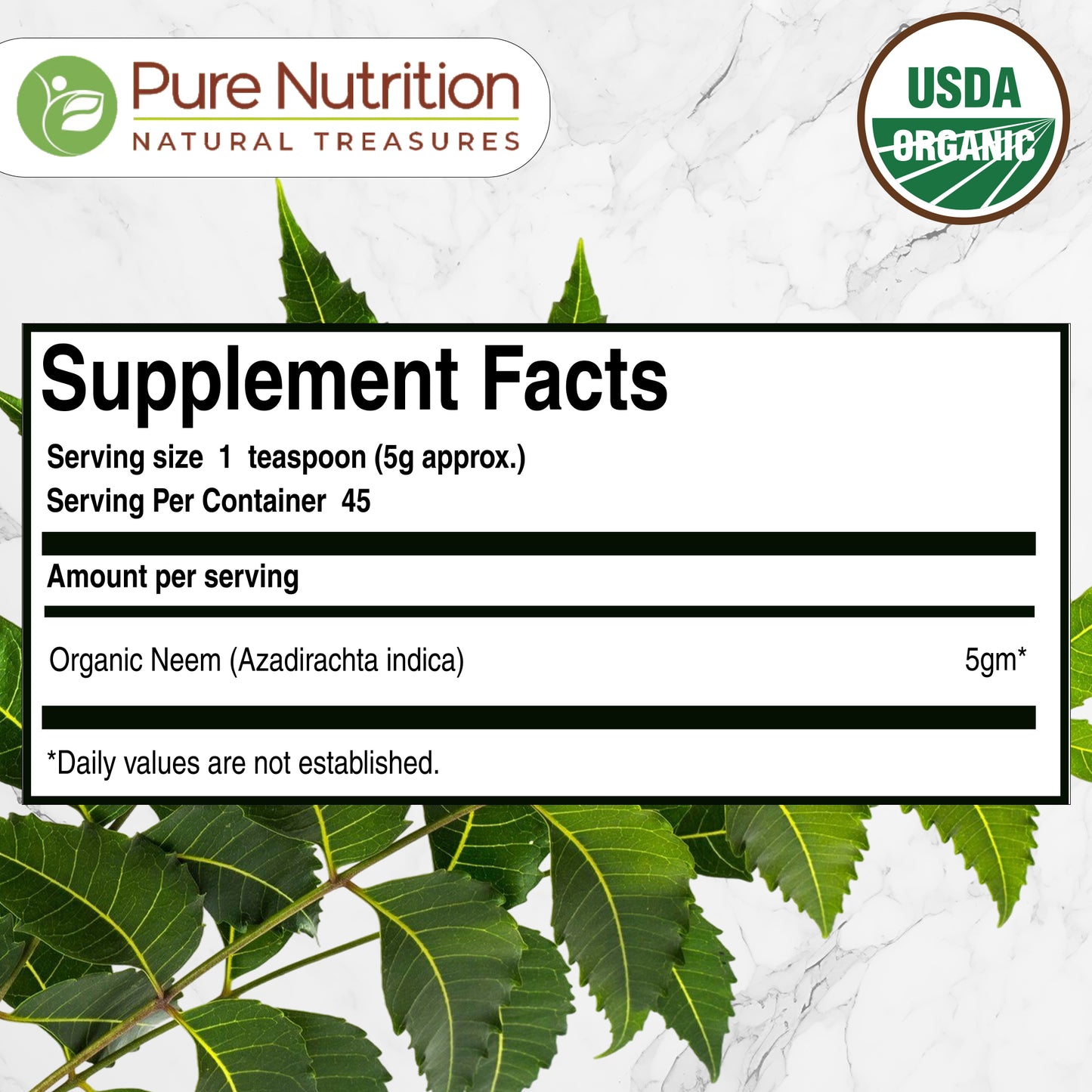 Pure Nutrition Organic Neem Powder | 227 g