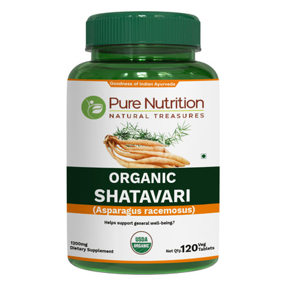 Pure Nutrition Organic Shatavari Tablets – 1200 mg