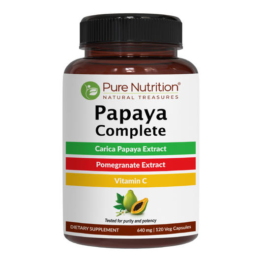 Pure Nutrition Papaya Complete | With Papaya Extract, Pomegranate & Vitamin C – 60 Veg Capsules