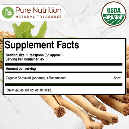 Pure Nutrition Organic Shatavari Powder | 227 g
