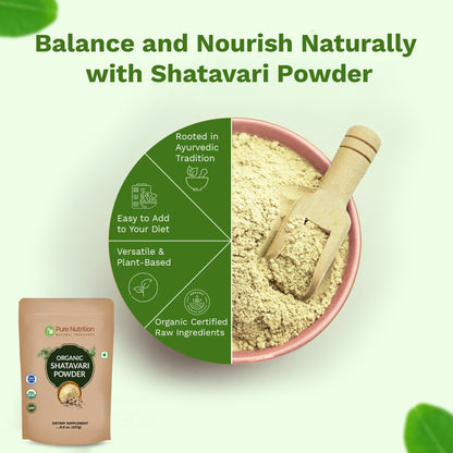 Pure Nutrition Organic Shatavari Powder | 227 g