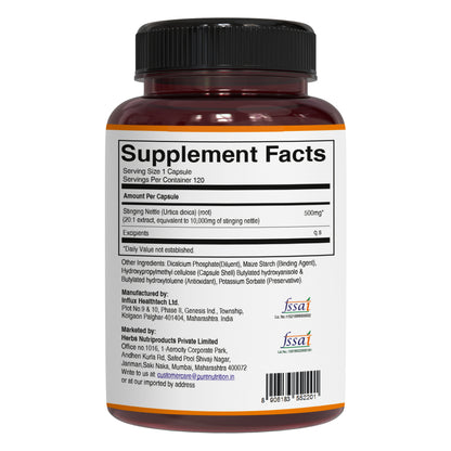 Pure Nutrition Stinging Nettle 120 Veg Capsules | Herbal Supplement for Overall Wellness