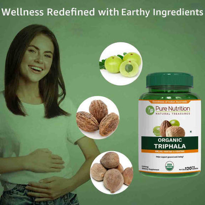 Pure Nutrition Organic Triphala 120 Veg Tablets