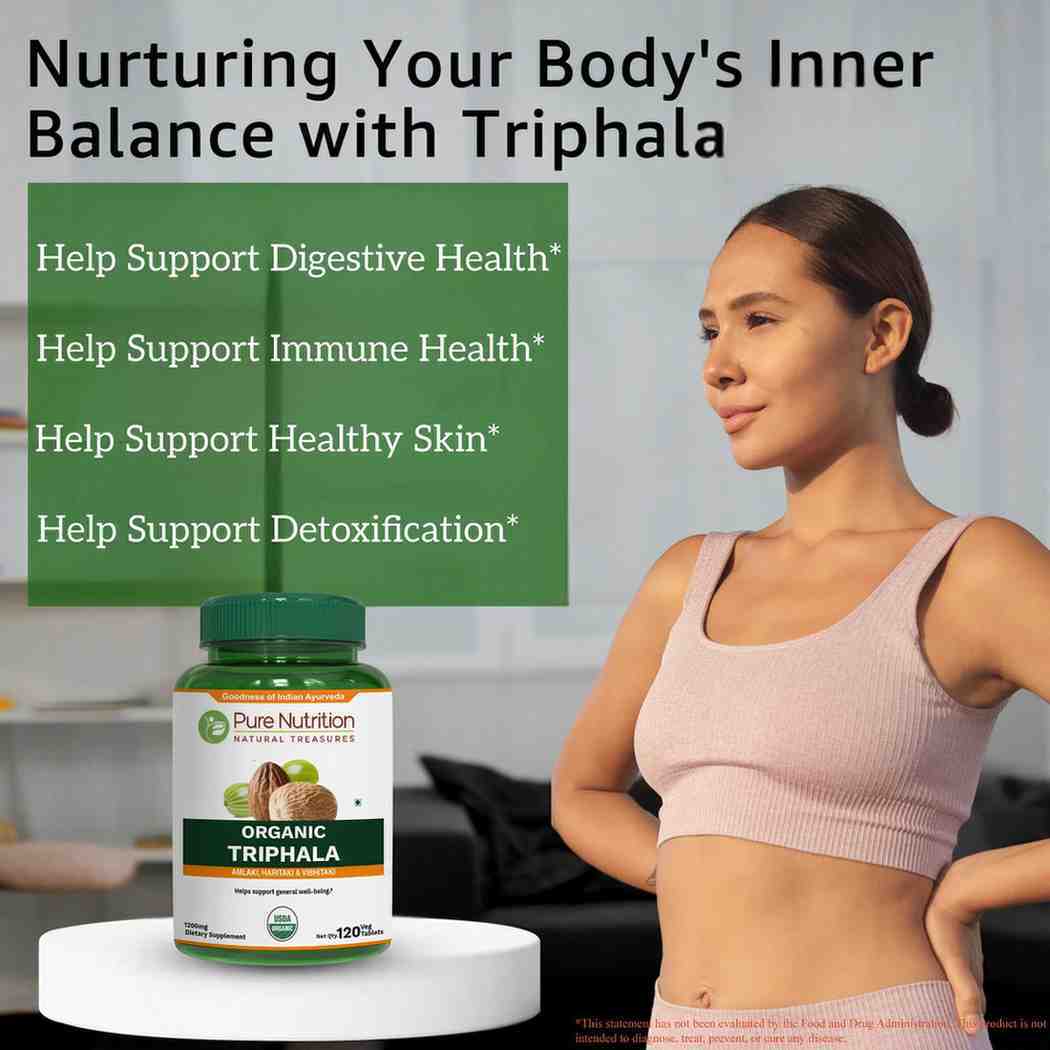 Pure Nutrition Organic Triphala 120 Veg Tablets