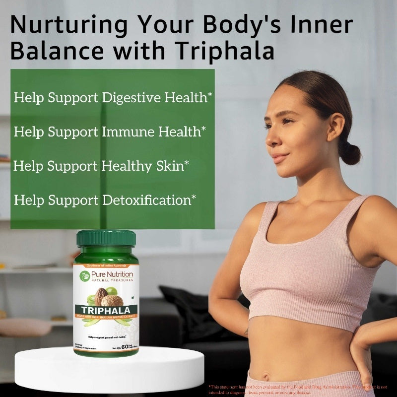 Triphala Extract Capsules - Traditional Ayurvedic Digestive Support & Gentle Daily Detox