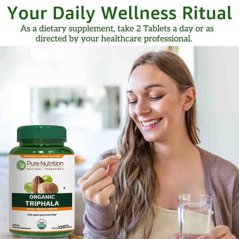 Pure Nutrition Organic Triphala 120 Veg Tablets