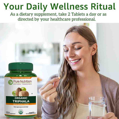 Pure Nutrition Organic Triphala 120 Veg Tablets