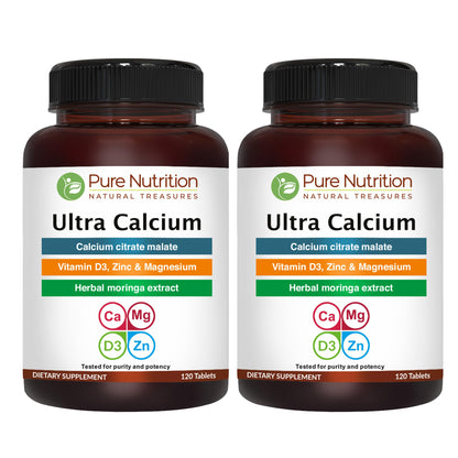 Ultra Calcium Citrate 1000mg - High Absorption Calcium Supplement with Vitamin D, Zinc & Magnesium